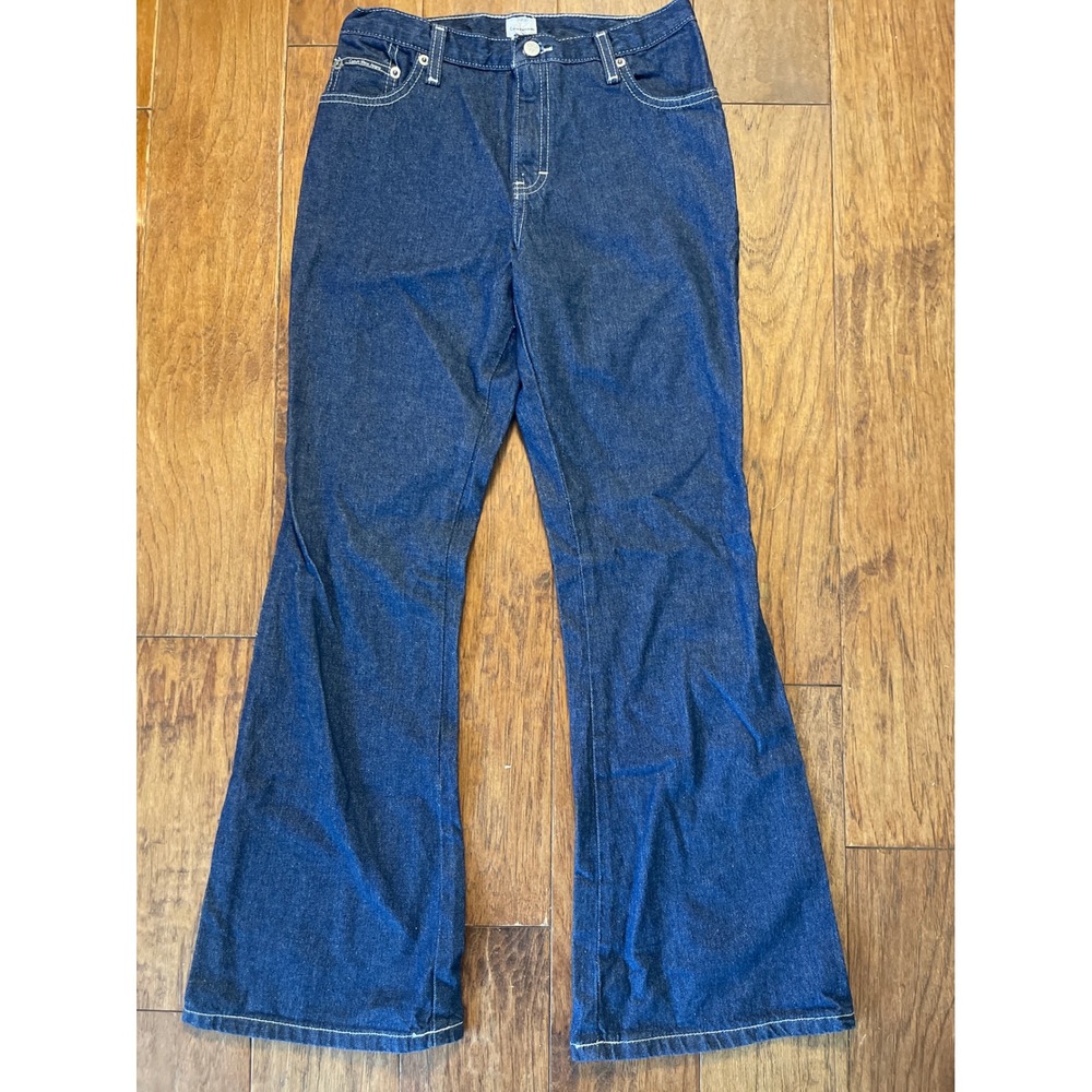 Calvin Klein Jeans Girls Flare Leg Jeans Dark Wash Size 12 nos